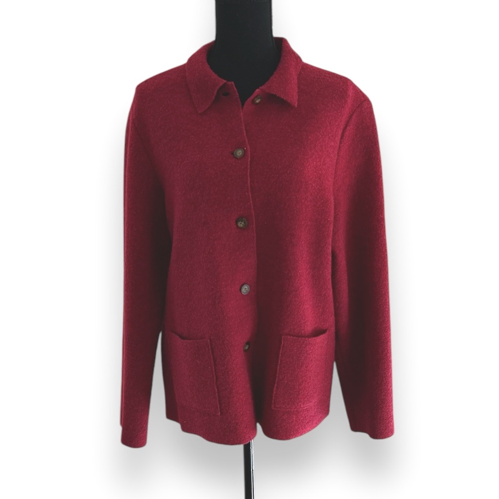 100% Wool Lands’ End Red Coat Size 14
